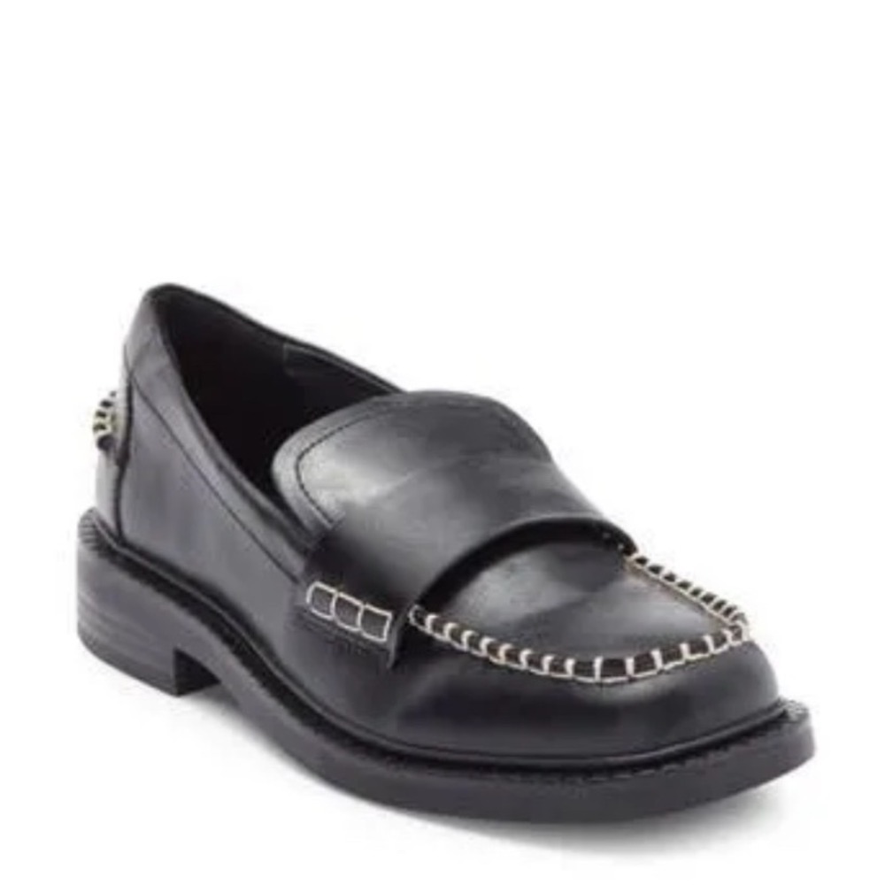 Steve Madden Vintage Y2K Brunoh Black Leather Penny Loafers Women' Size 9
